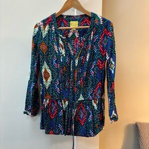 Maeve Anthropologie Colorful Patterned Women's blouse woman’s size L